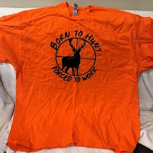 NWOT Orange Graphic Men's Shirt hunting safety
